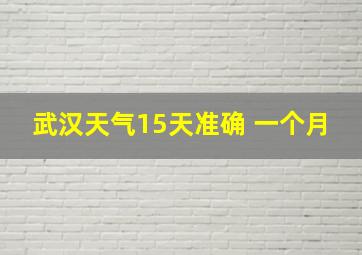 武汉天气15天准确 一个月